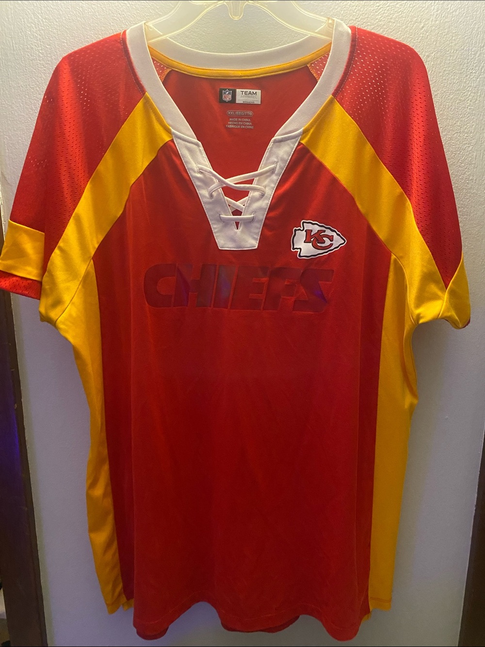 Red/Yellow Lace-Up Football Shirt